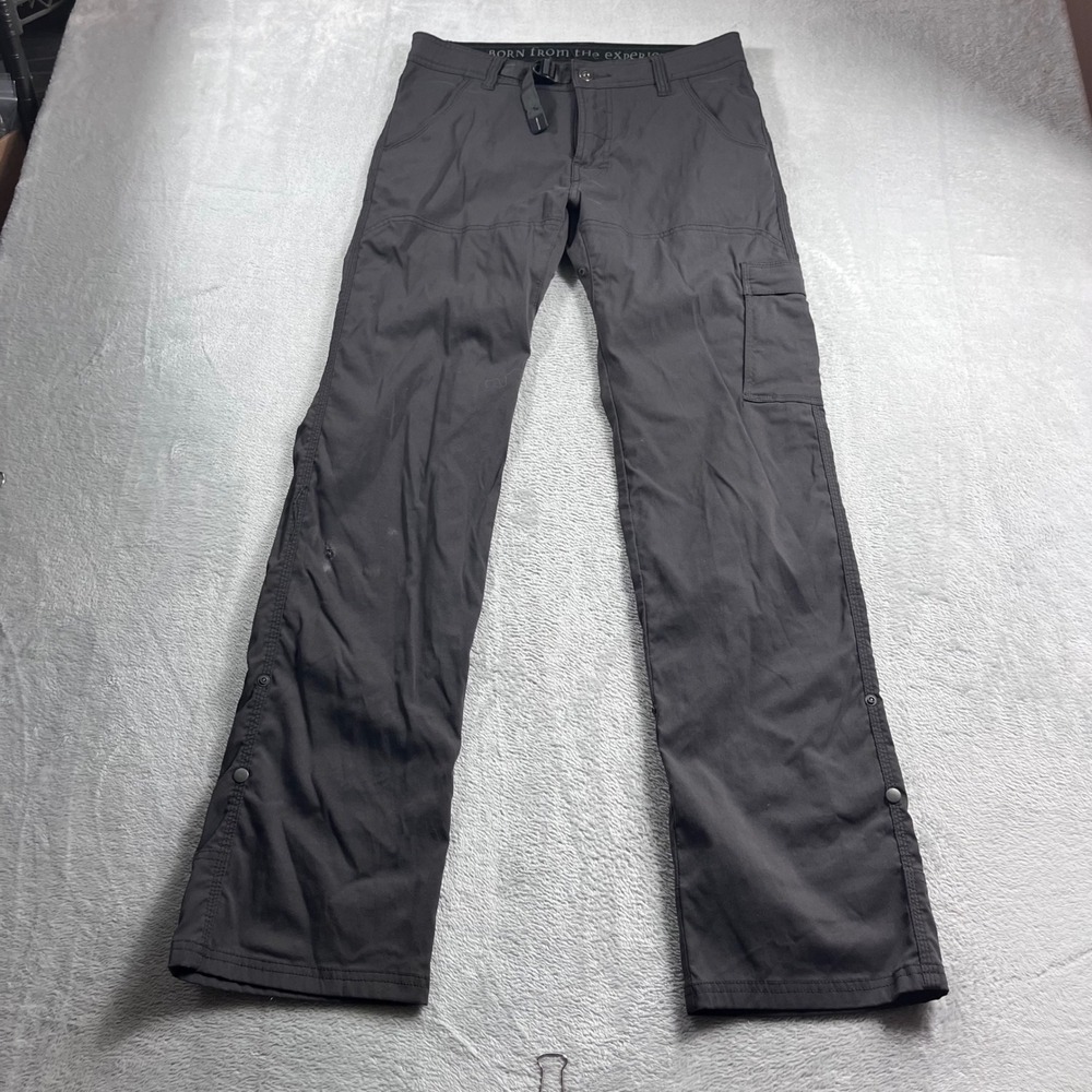 Prana Zion Mens 30x34 Gray Stretch Hiking Cargo Pants Straight Leg Outdoor